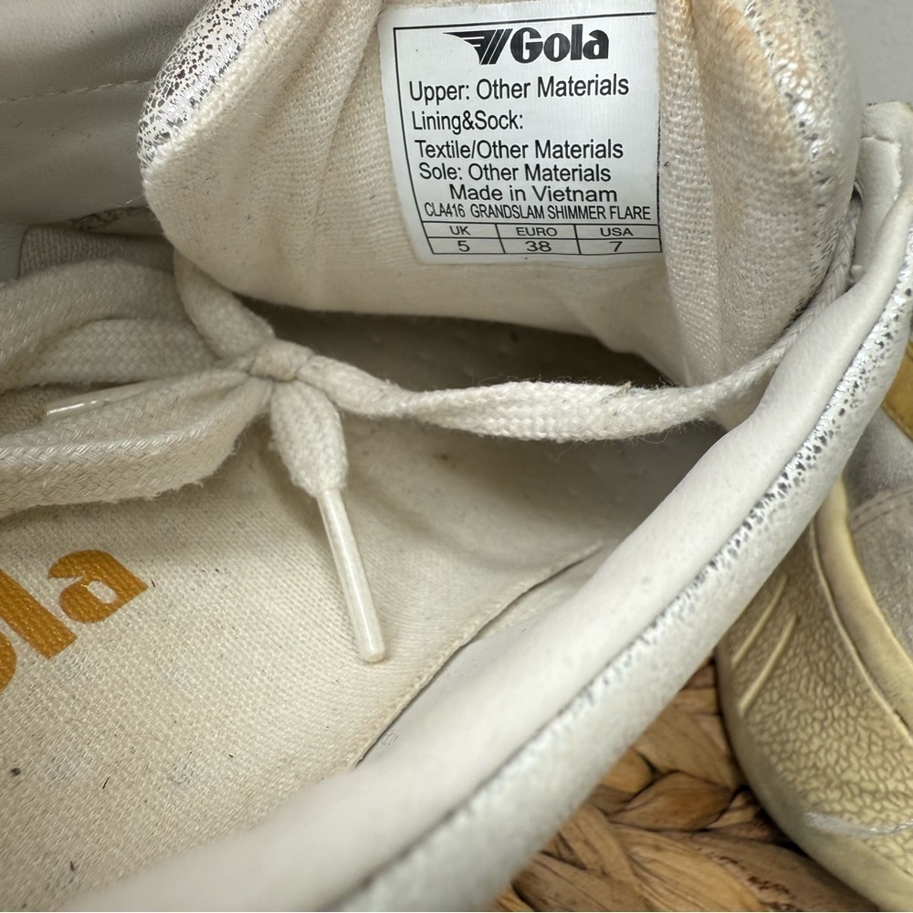 Gola Sneakers Grandslam Shimmer Flare Trainers Silver Multi Retro Women's Metal - Picture 8 of 8